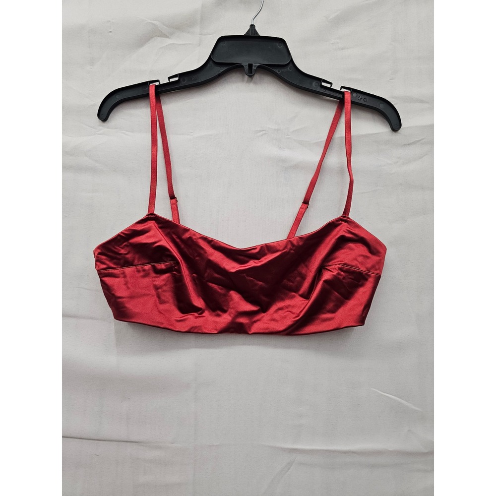 Target‎ Red Satin Bralette Adjustable Straps Mesh Lined XL 023102982